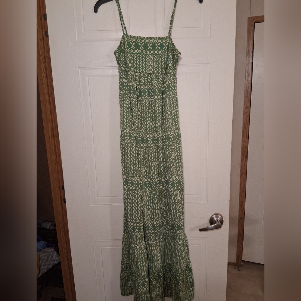 Mossimo Supply Co. Green and White Maxi Dress